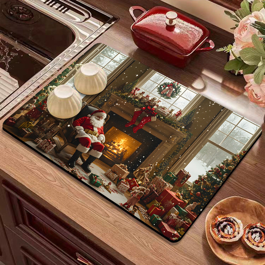 Festive Winter-Themed Kitchen Counter Mat Stornfield