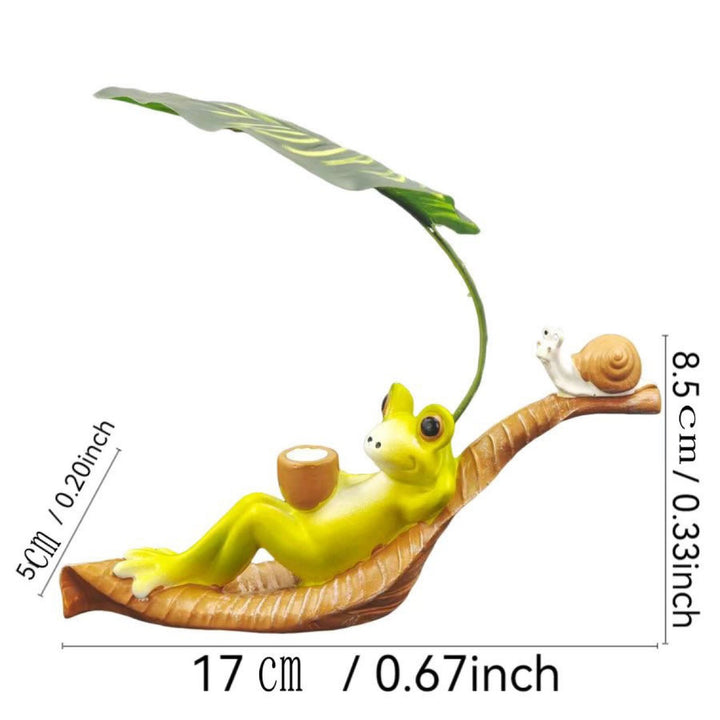 Funny frog figure with leaf decor Stornfield