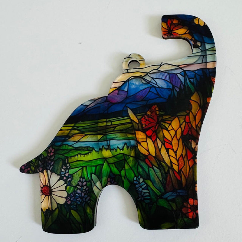 Artistic Wooden Elephant Ornament