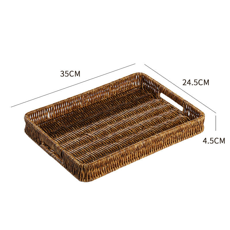 Handcrafted Rectangular Wicker Serving Tray Stornfield