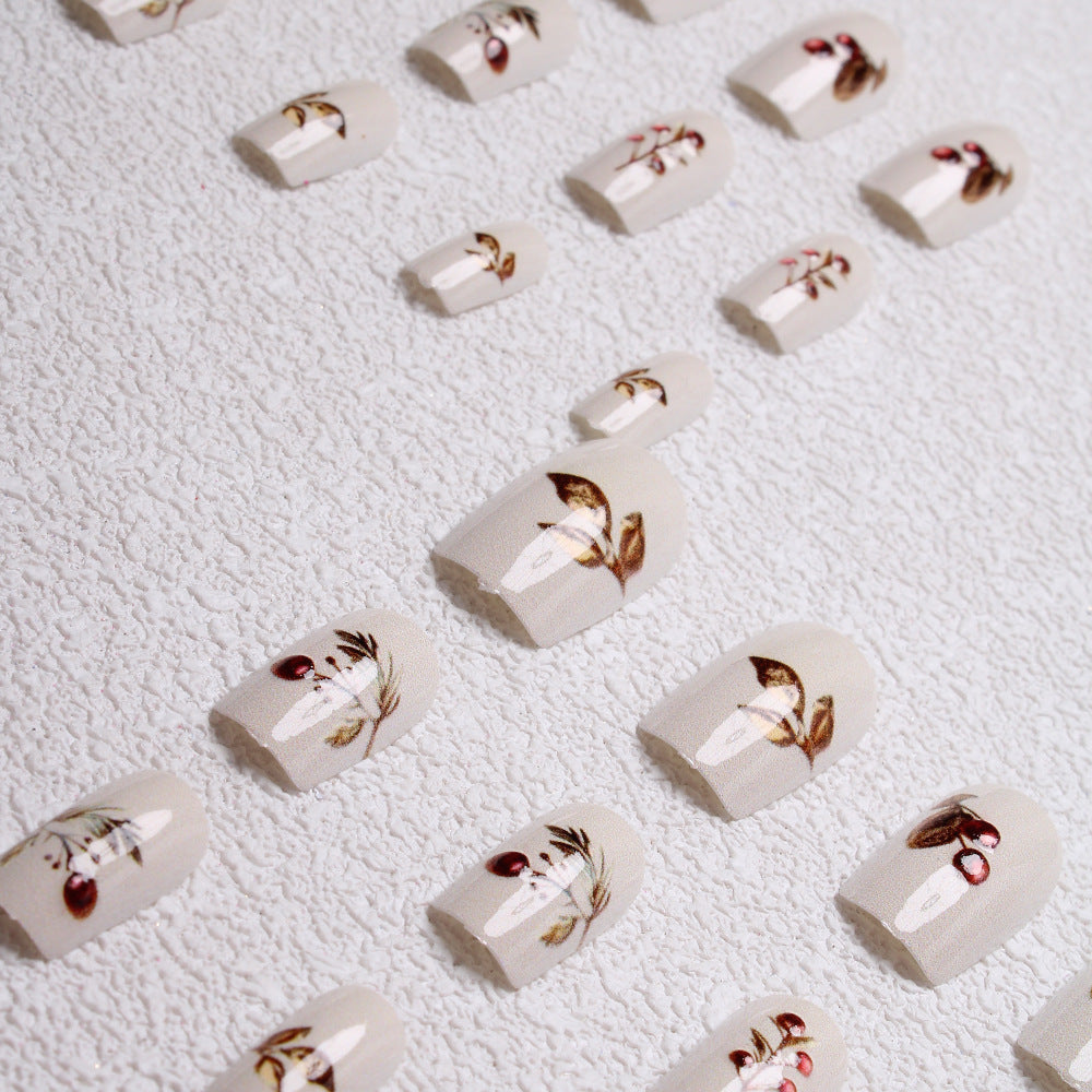 Elegant Holiday-Themed Press-On Nails Stornfield