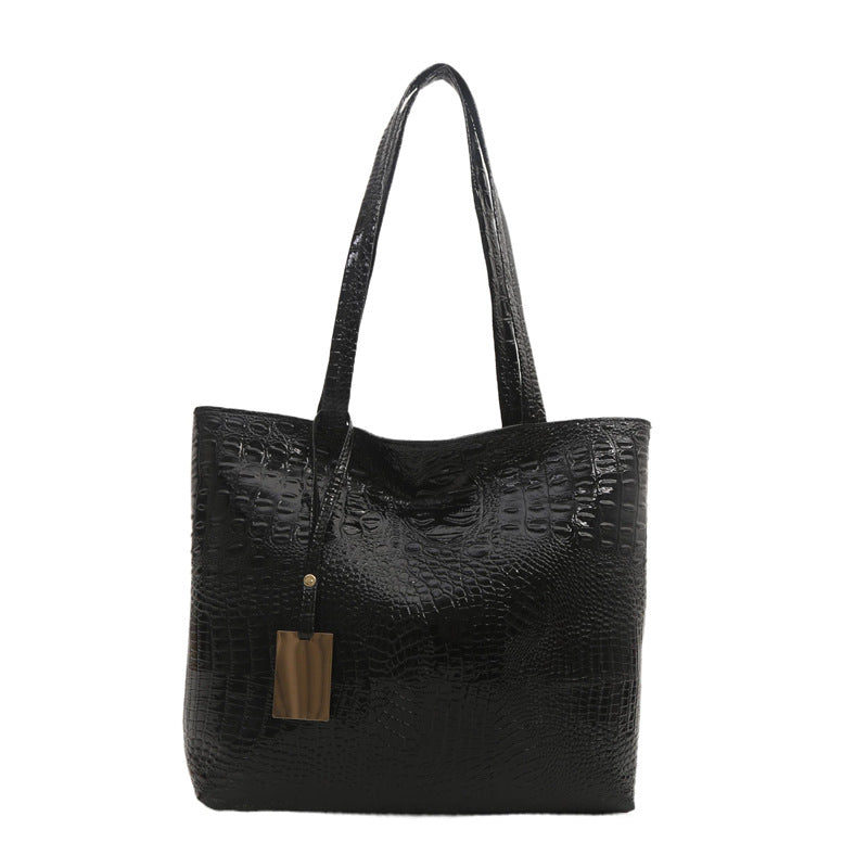 Textured Faux Leather Tote