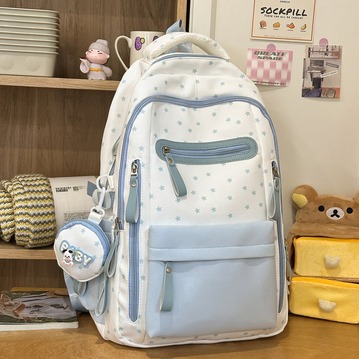 Backpack with Charming Star Applications and Practical Compartments Stornfield