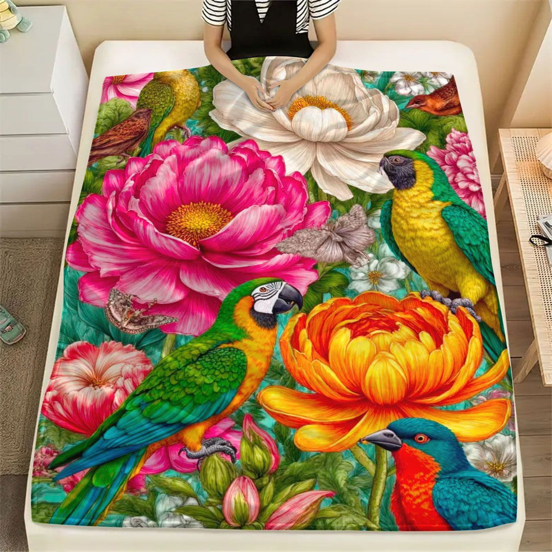 Floral Patterned Fleece Blanket