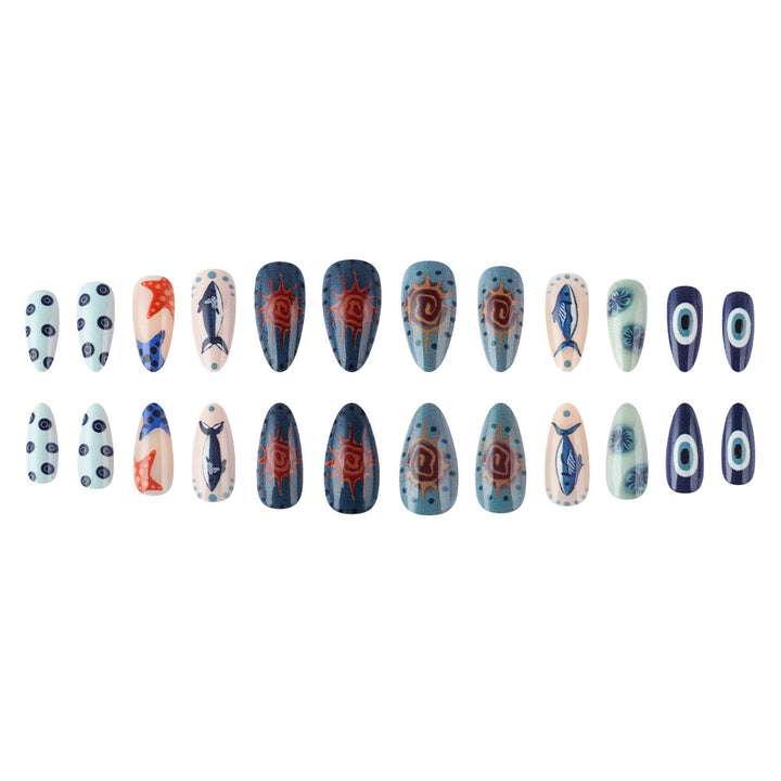 Ocean-Inspired Artistic Press-On Nails Stornfield