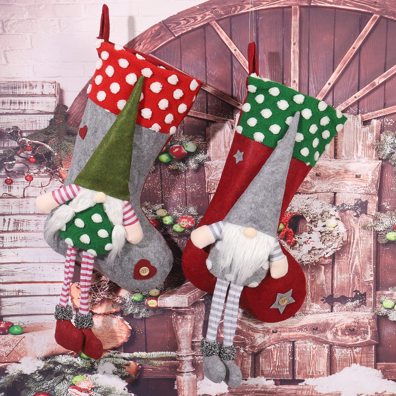 Playful Christmas stocking with gnome motif Stornfield