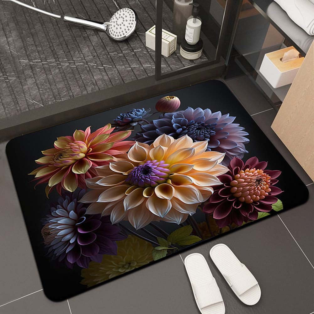 Floral Design Bath Mat