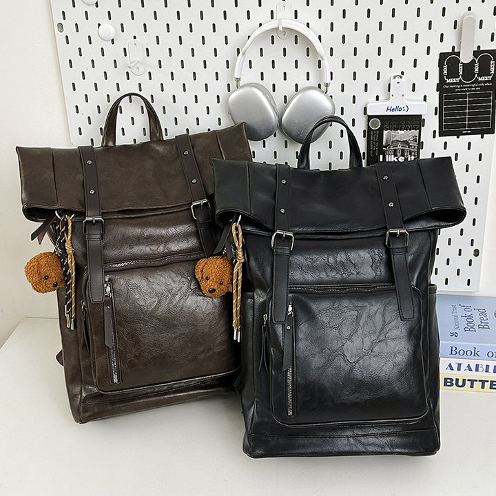 Vintage Leather Rolltop Backpack Stornfield