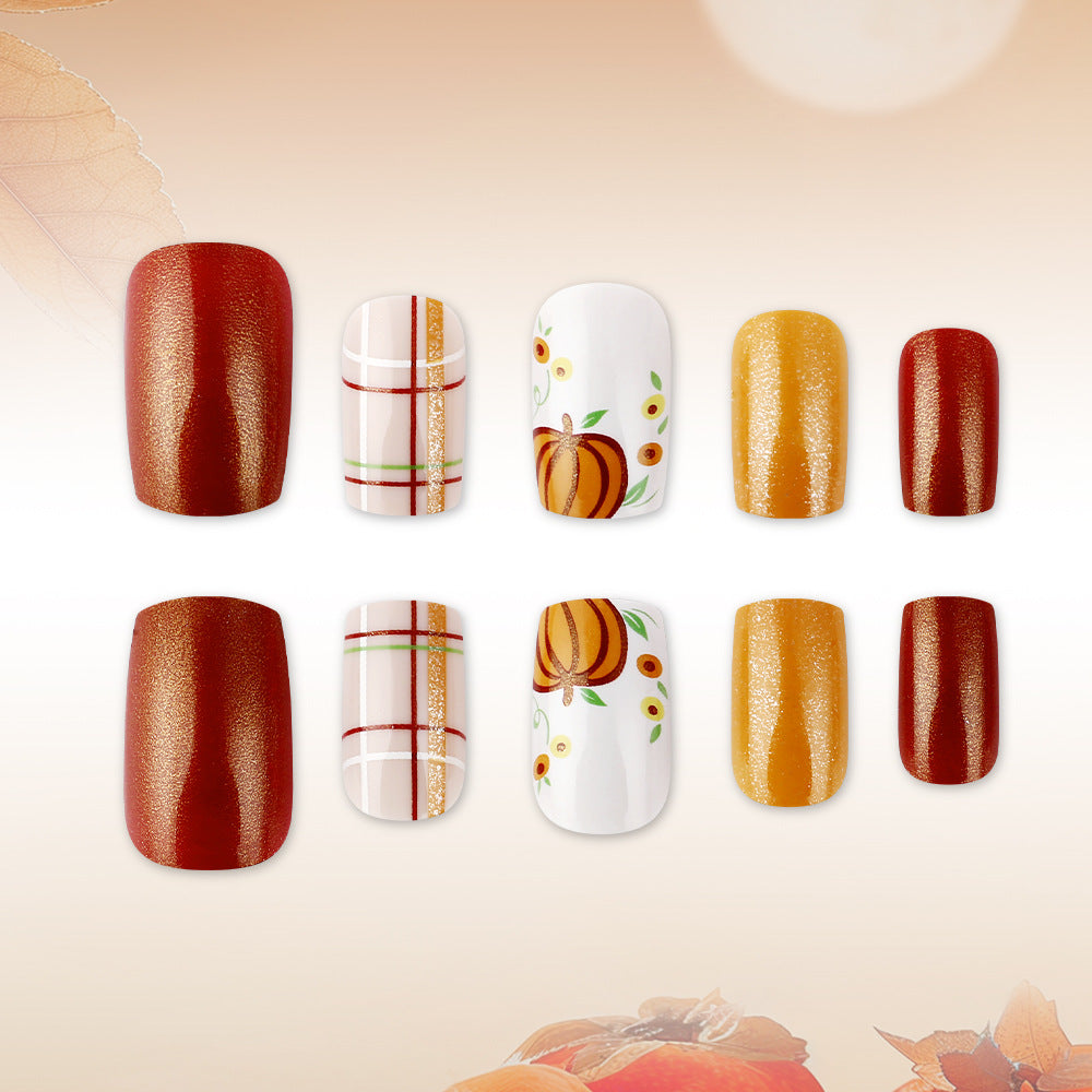 Seasonal Pumpkin-Themed Nail Art Set Stornfield