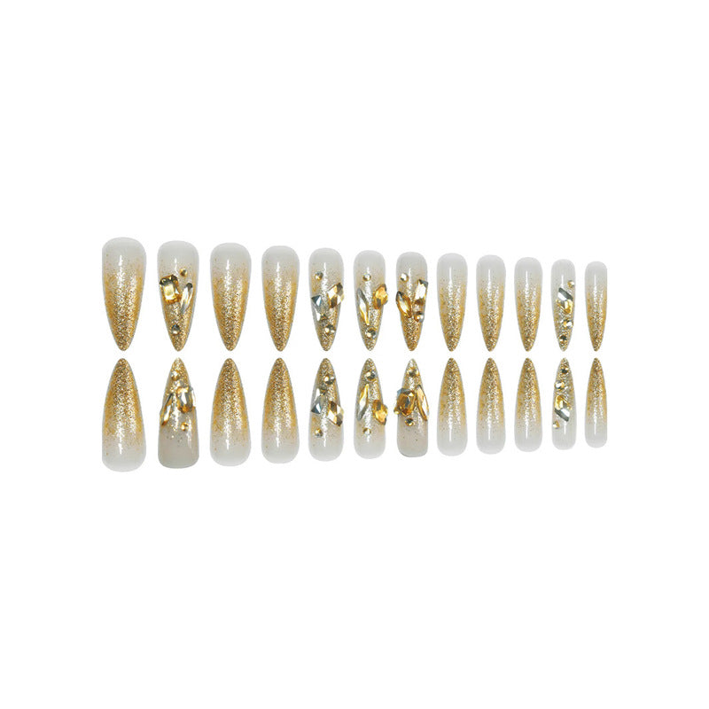 Glamorous Stiletto Press-On Nails with Glitter Accents Stornfield