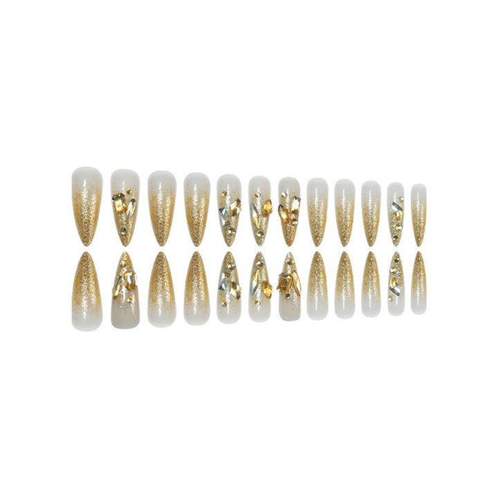 Glamorous Stiletto Press-On Nails with Glitter Accents Stornfield