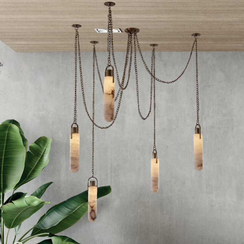 Modern Hanging Alabaster Pendant Light