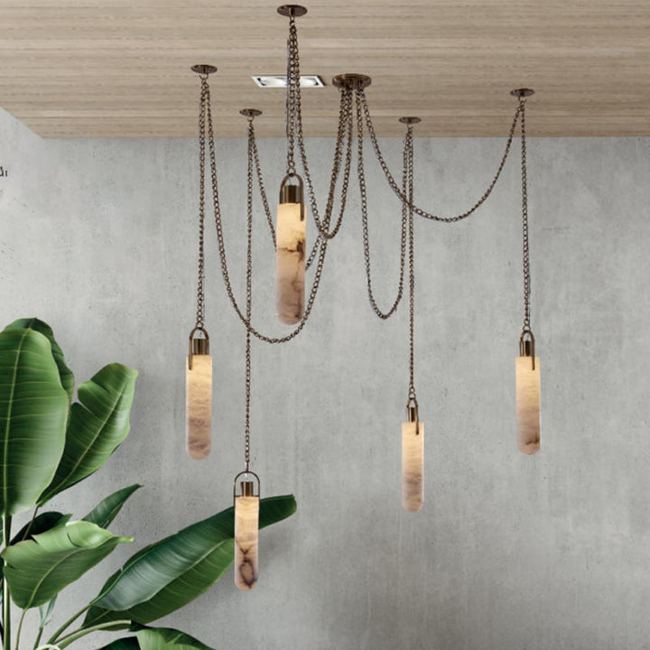 Modern Hanging Alabaster Pendant Light
