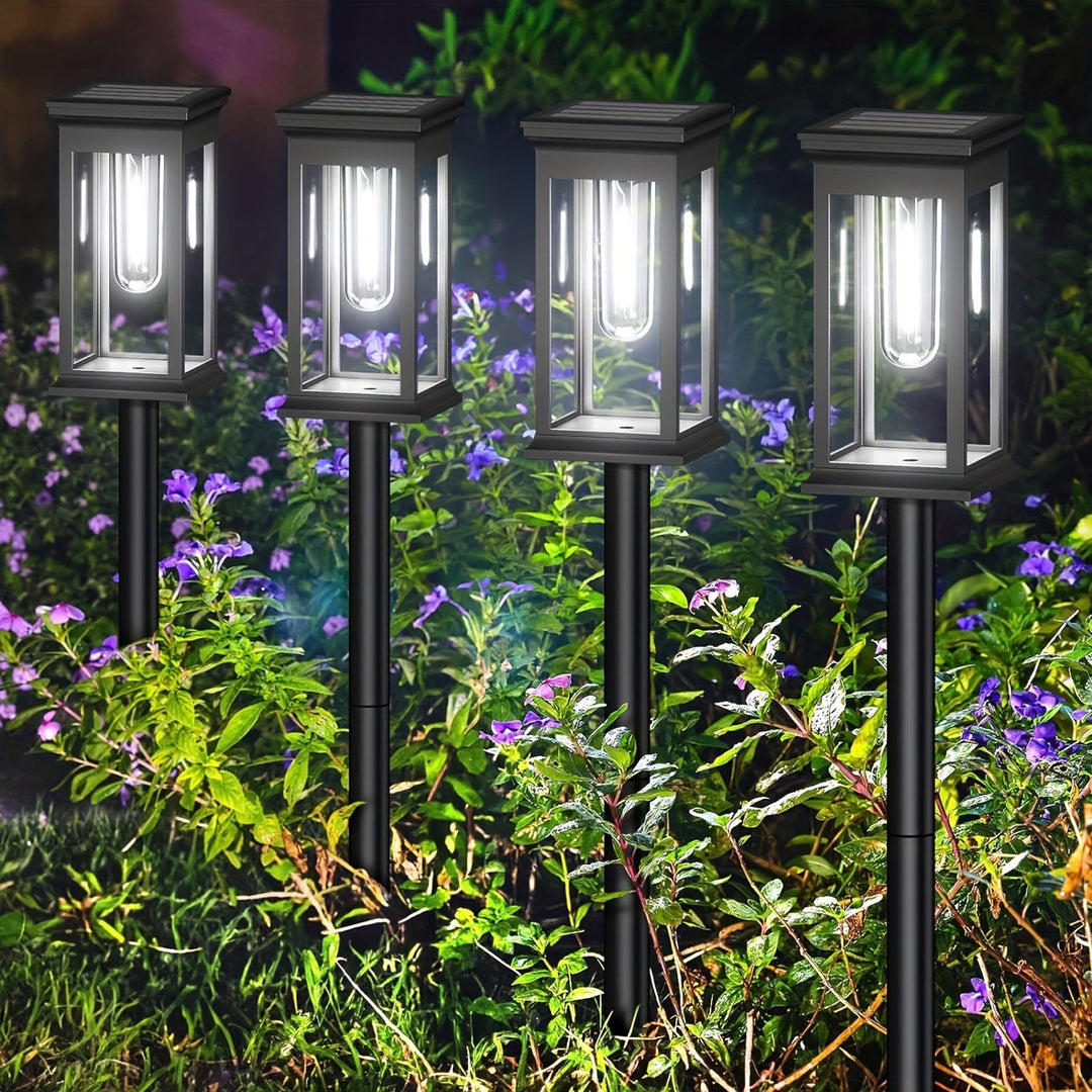LED Garden Stake Lantern With Frosted Acrylic Panel And Weatherproof Metal Frame Stornfield