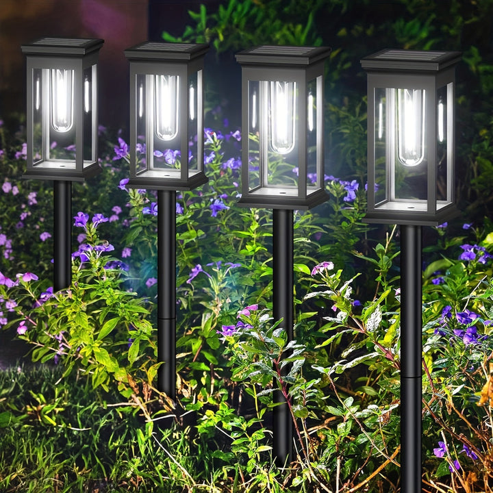 LED Garden Stake Lantern With Frosted Acrylic Panel And Weatherproof Metal Frame Stornfield