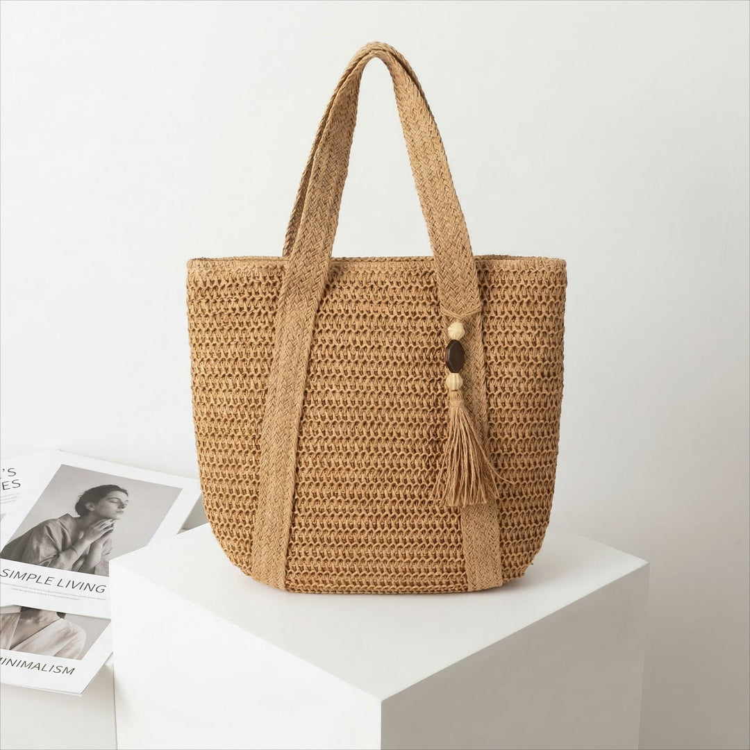 Macrame Tote with Woven Design Stornfield
