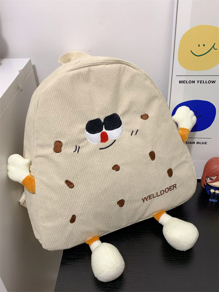 Cute Cookie-Shaped Plush School Backpack Stornfield