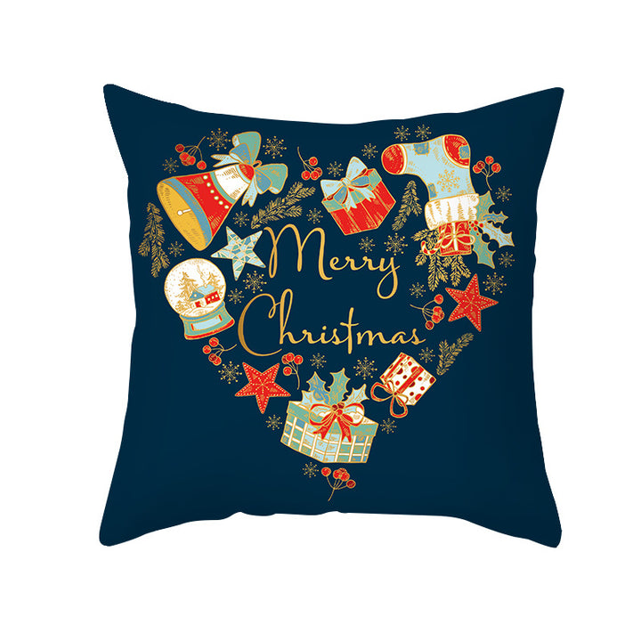 Decorative Holiday Throw Pillow Cover with Festive Ornament Print