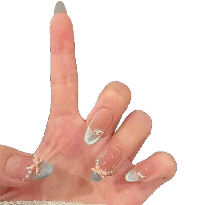 Decorative French Tip Nail Extensions