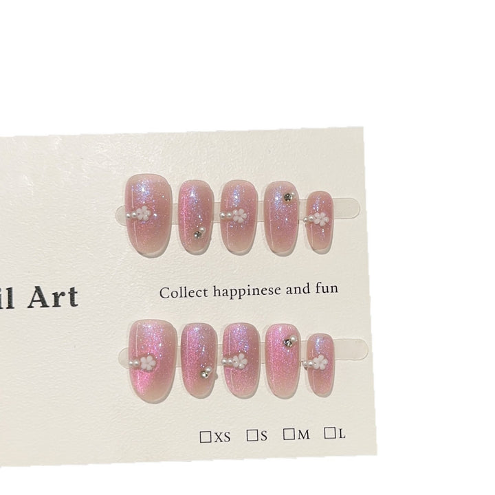 Floral Embellished Press-On Nail Art Set