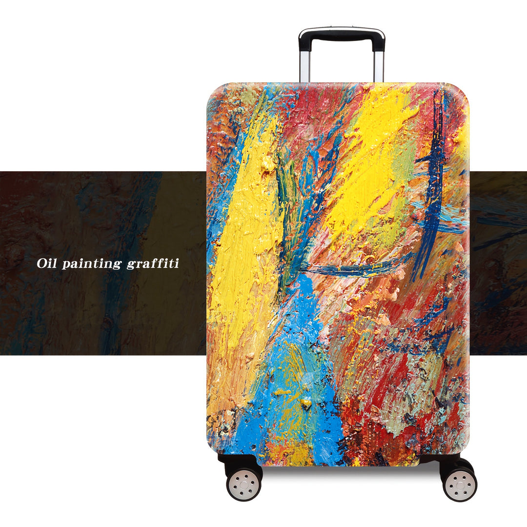 Women's hard shell suitcase with floral oil painting design Stornfield