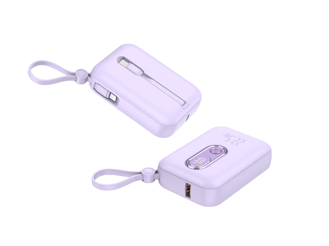 Portable power bank with integrated USB-C port and digital charge status display Stornfield