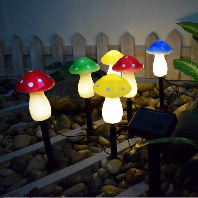 Whimsical Mushroom LED Stake String Lights For Garden Pathway With Weatherproof Design Stornfield
