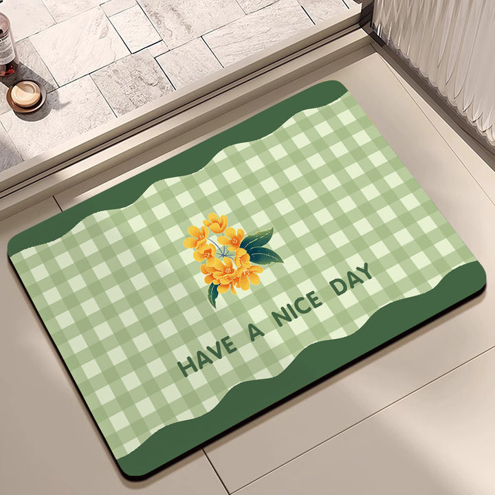Stylish Floral Patterned Comfort Bath Mat Stornfield