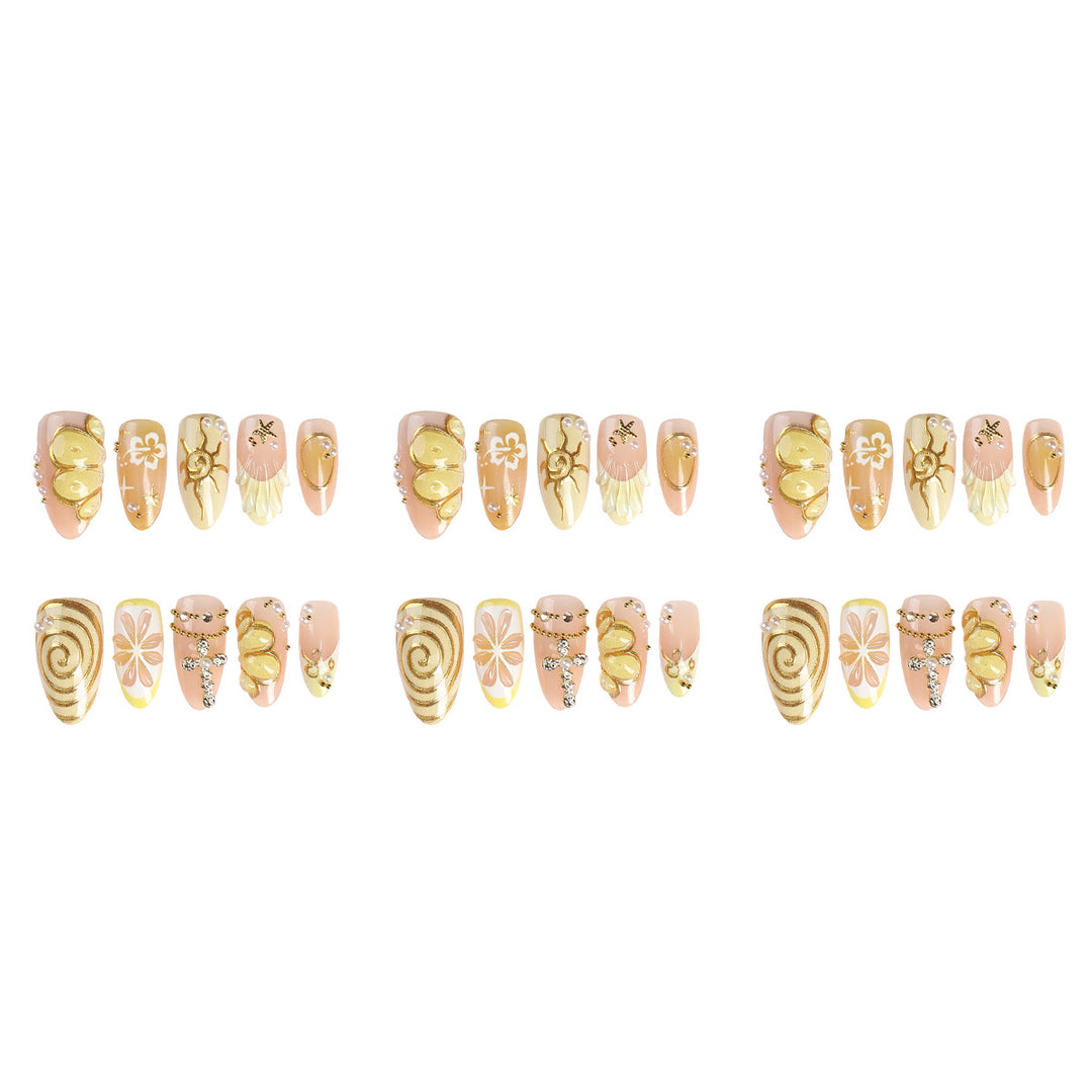 Artistic Floral Premium Press-On Nail Set Stornfield