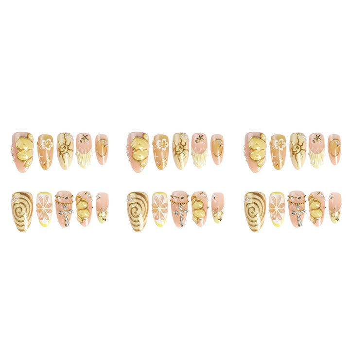Artistic Floral Premium Press-On Nail Set Stornfield