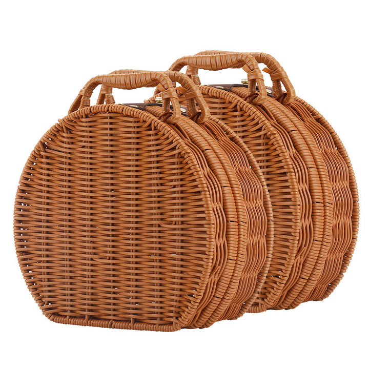 Women Round Wicker Handbag Stornfield