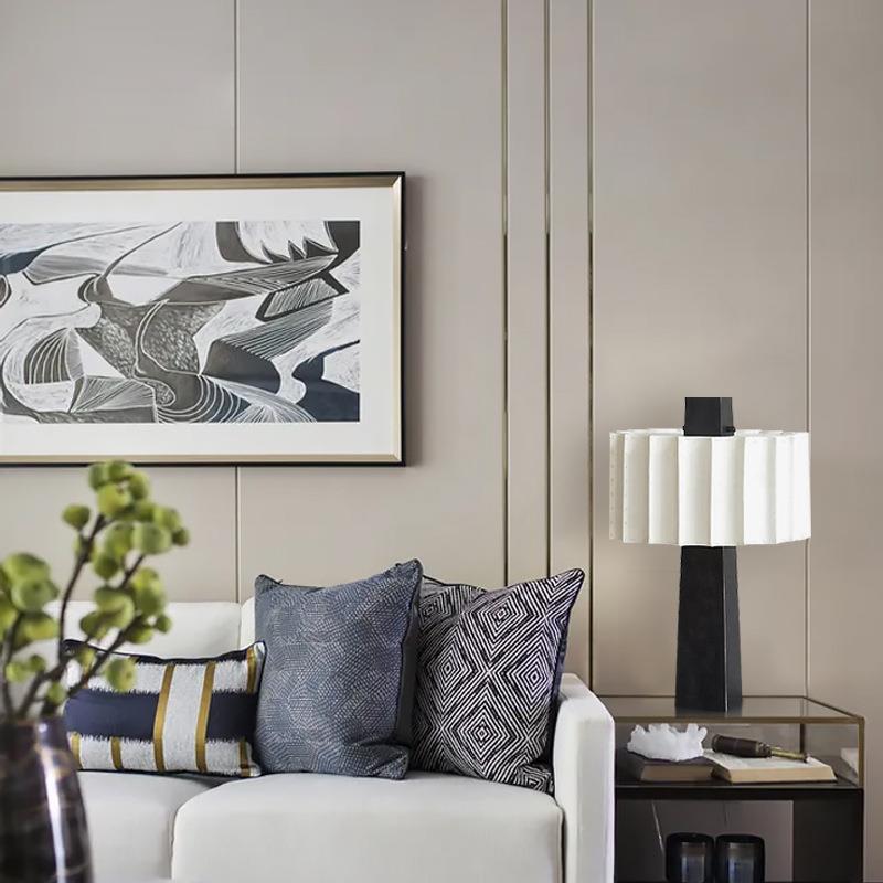 Contemporary Table Lamp with Modern Geometric Texture