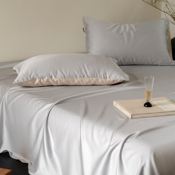 Satin bedding set with pillowcases and extra soft microfiber finish