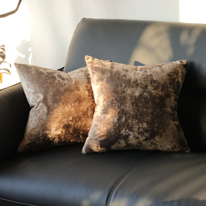Square Crushed Velvet Decorative Throw Pillow Covers with Hidden Zipper