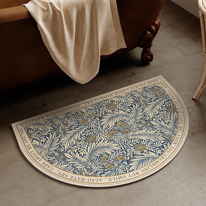 Elegant Floral Design Bath Mat