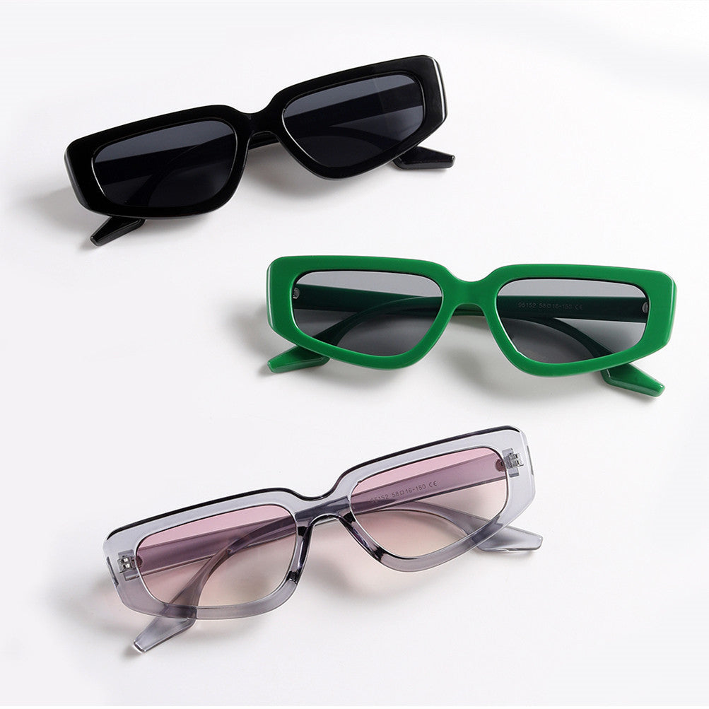 Women's stylish square sunglasses with modern high-gloss plastic frame Stornfield