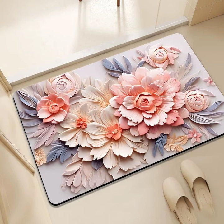 Floral Pattern Bath Mat