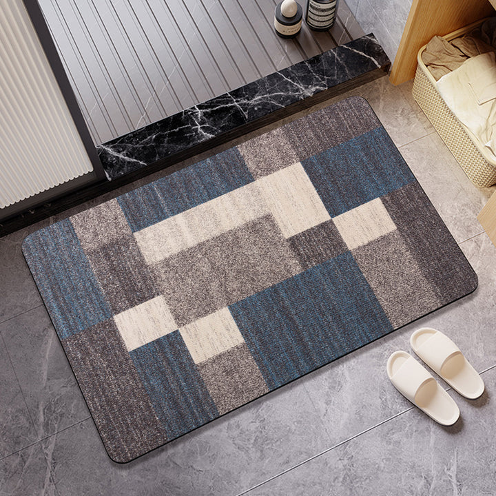 Plush Geometric Bath Mat Stornfield