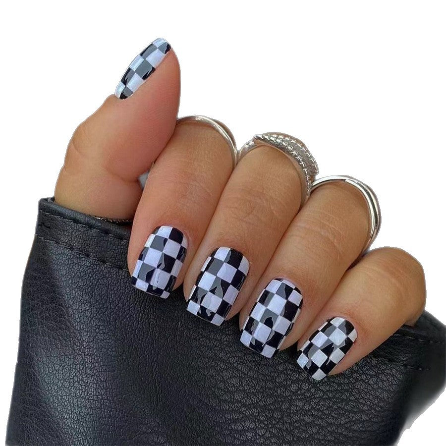 Artificial nails in modern chessboard design Stornfield