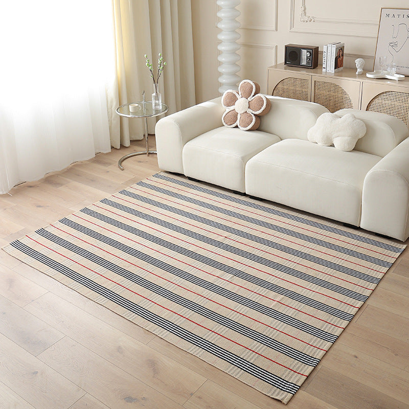 Large area living room rug check pattern, flat woven