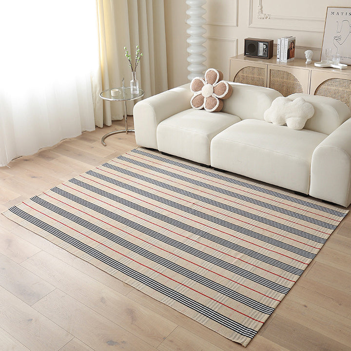 Large area living room rug check pattern, flat woven