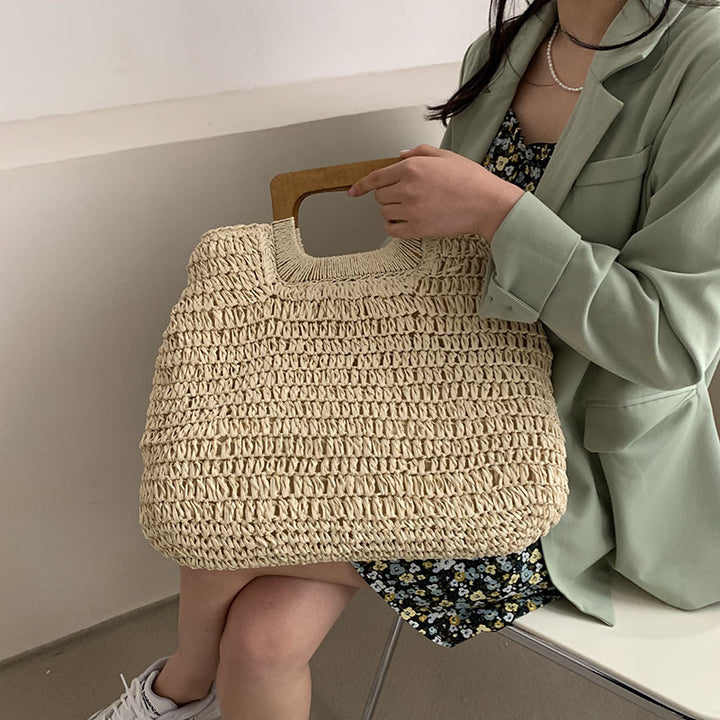 Designer handbag with practical wooden handle Stornfield