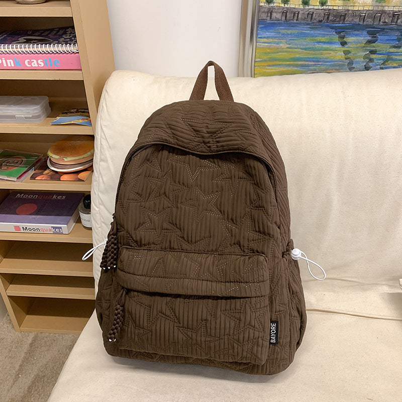 Quilted Backpack with Decorative Charm Stornfield