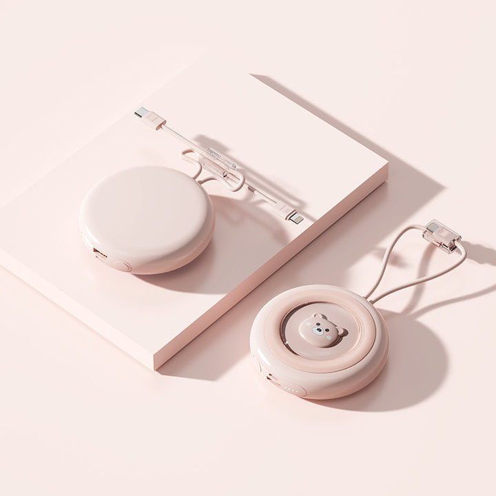 Compact power bank with integrated charging cable and stylish design Stornfield