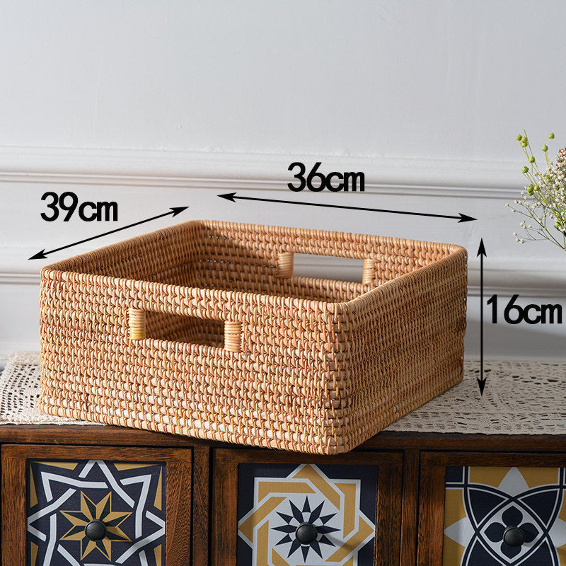 Women rectangular storage basket made of natural material Stornfield