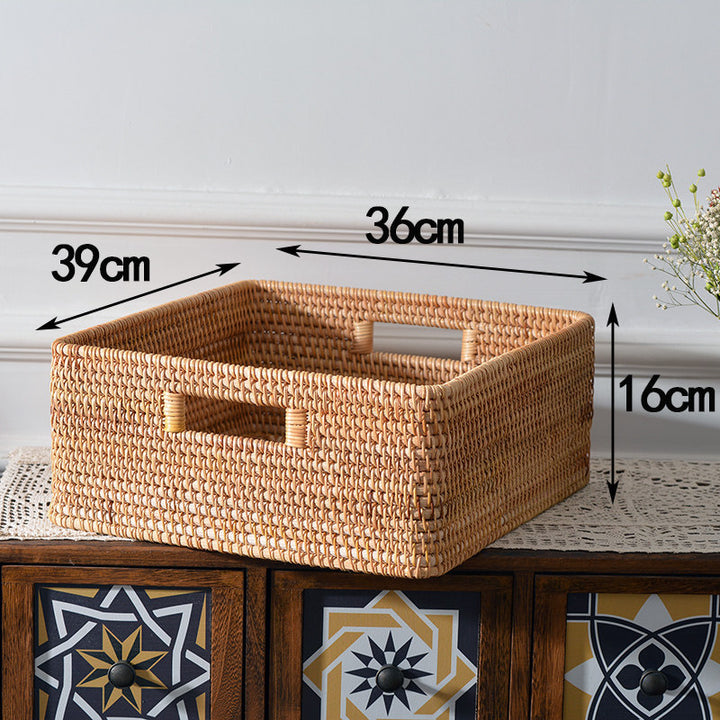 Women rectangular storage basket made of natural material Stornfield