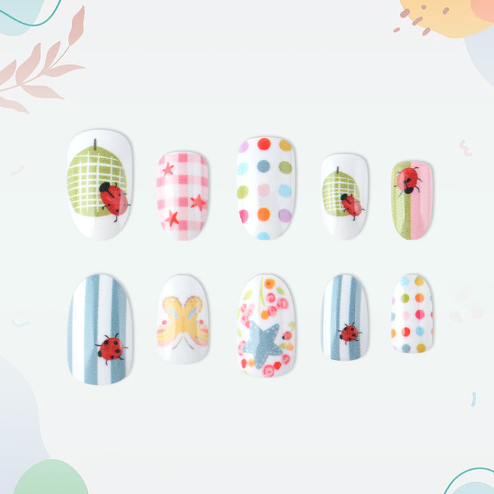 Whimsical Decorative Press-On Nail Art Set Stornfield