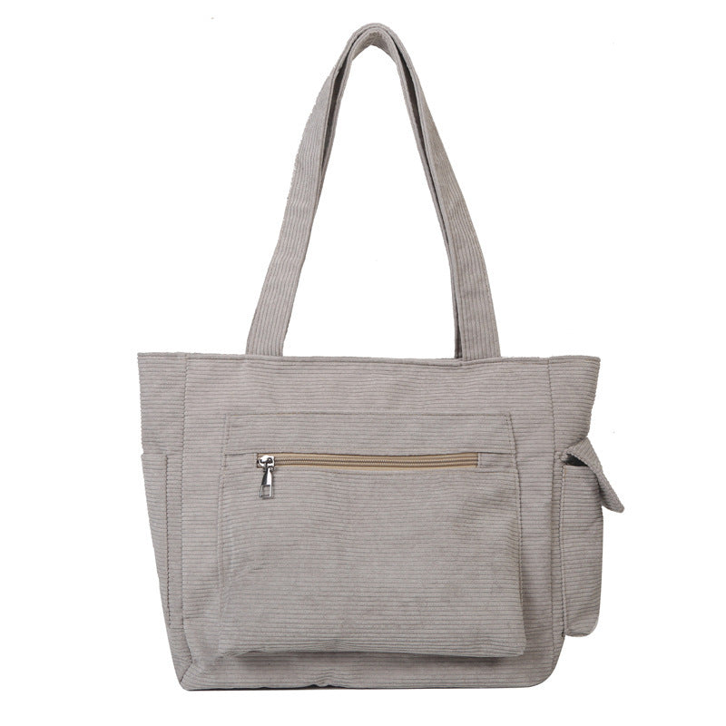 Corduroy Structured Tote Bag