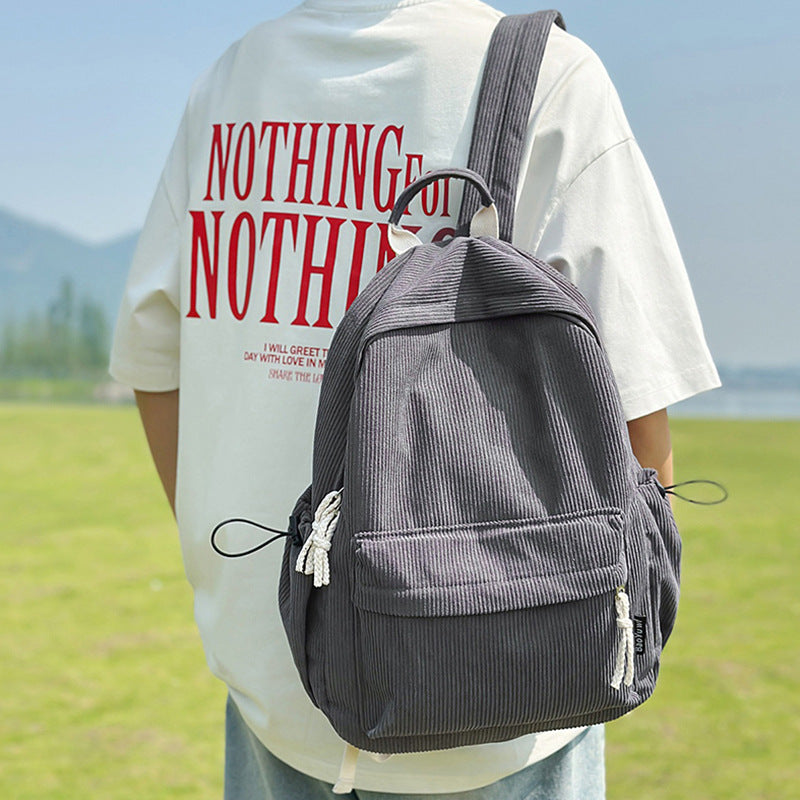 Corduroy Textured Casual Backpack Stornfield