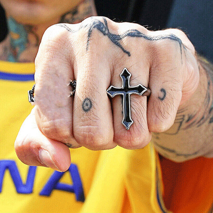 Stylish Cross Ring Made of Stainless Steel Stornfield
